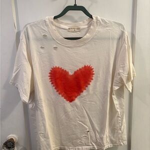 Electric & Rose White and Red Heart T-Shirt